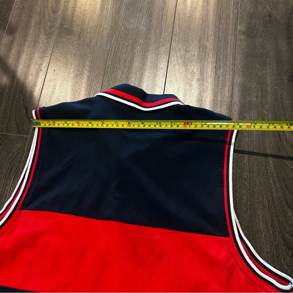 Tommy Hilfiger Dark Blue Polo with Red and White Collar - Picture 7 of 9